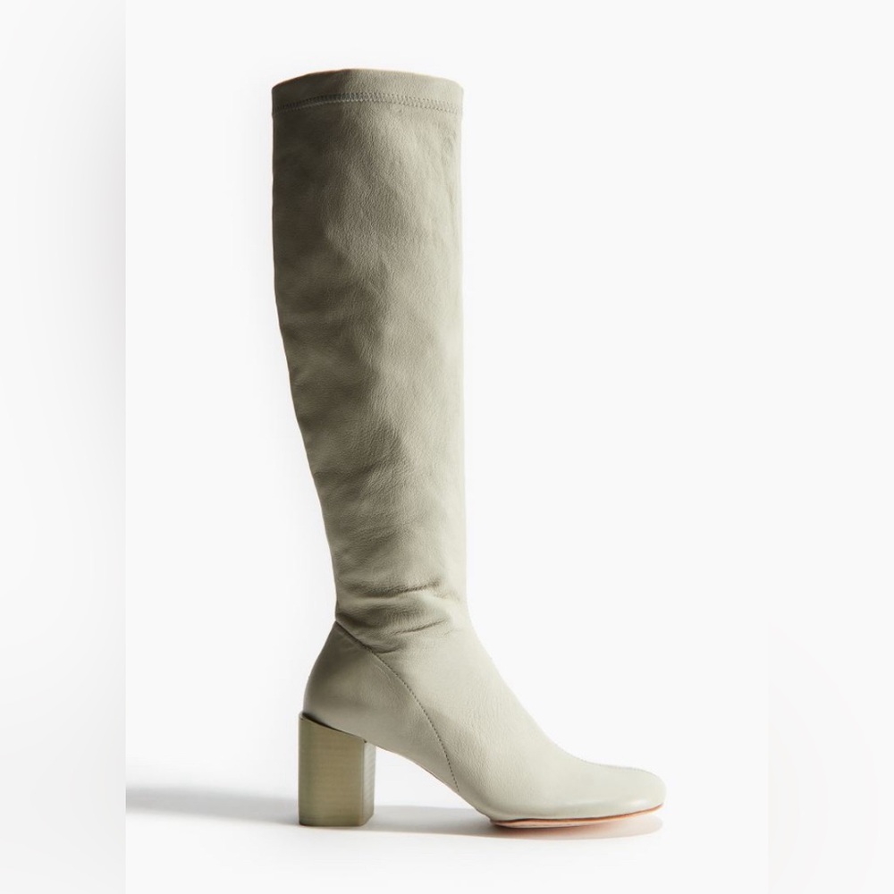 Genuine leather knee high boots